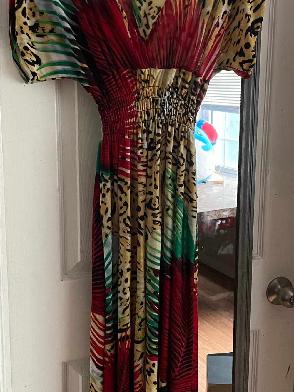 Women’s Multicolor Smocked Waist Maxi Dress